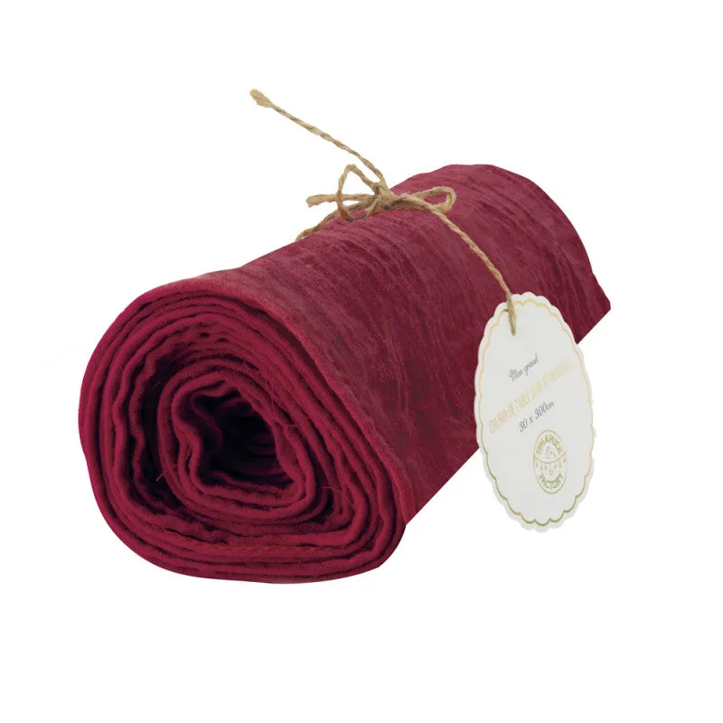 Deep Red Cotton Table Runner (3m)