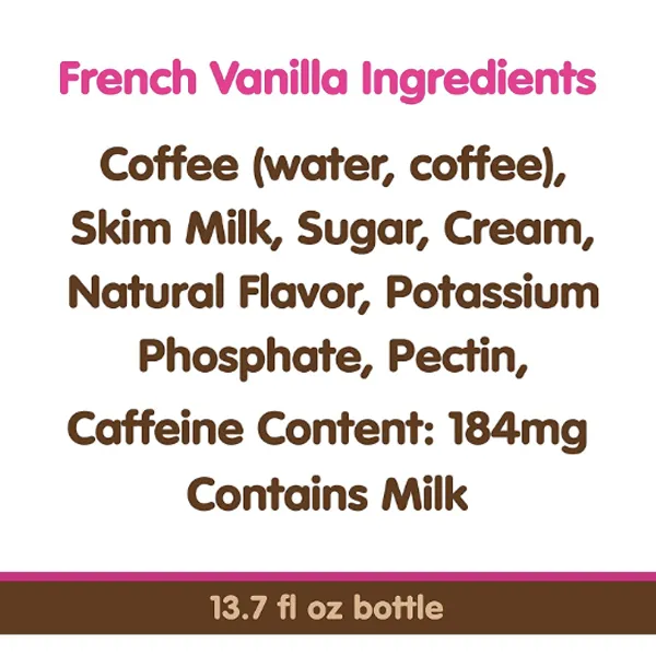 Dunkin' Donuts Iced Coffee, French Vanilla 13.7 fl