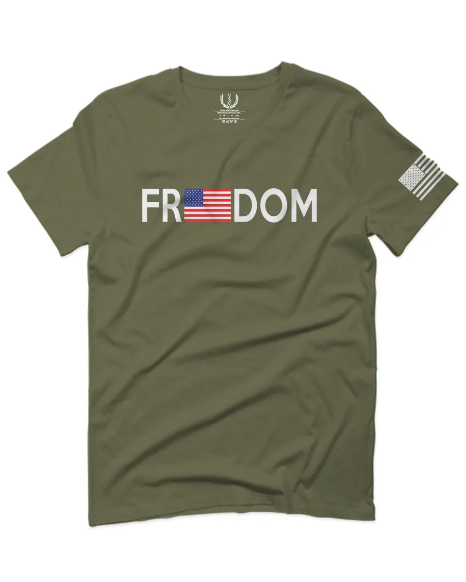 Freedom Grunt Proud American Flag Military Armour US USA For men T Shirt