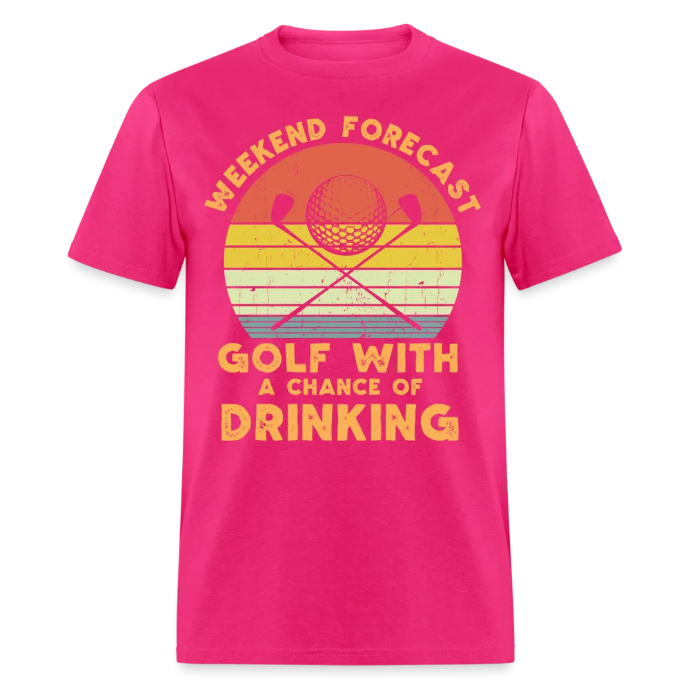 Golf With A Chance Of Drinking T-Shirt (Golf Humor Tee)