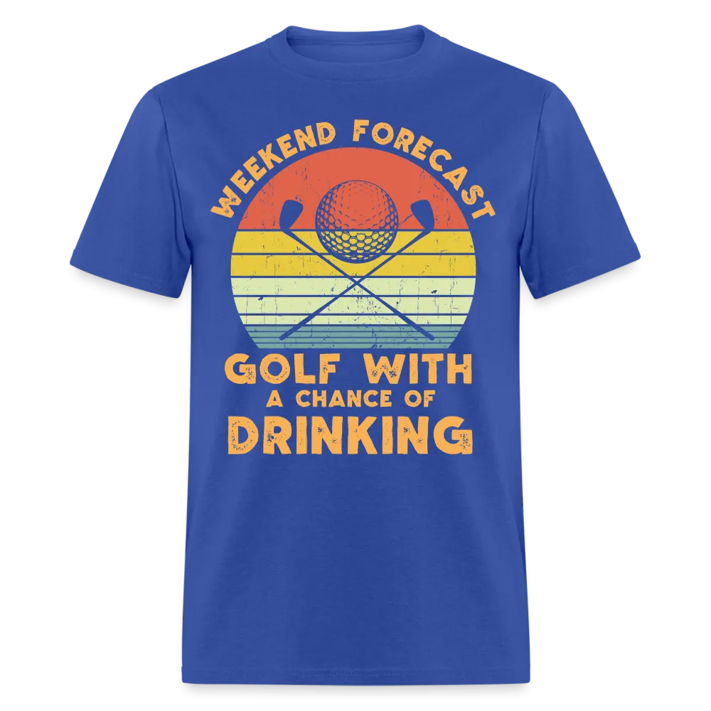Golf With A Chance Of Drinking T-Shirt (Golf Humor Tee)