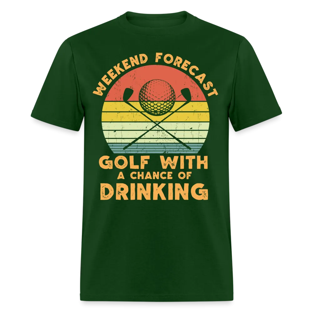 Golf With A Chance Of Drinking T-Shirt (Golf Humor Tee)