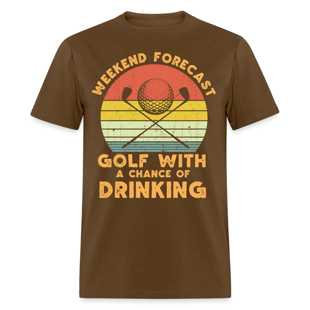 Golf With A Chance Of Drinking T-Shirt (Golf Humor Tee)