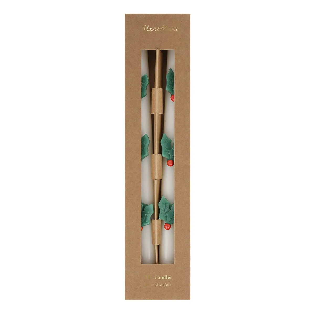 Holly Leaves Taper Candles