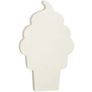 Ice Cream Cone Standing Wood Shape: 4.625 x 7.5 Inches