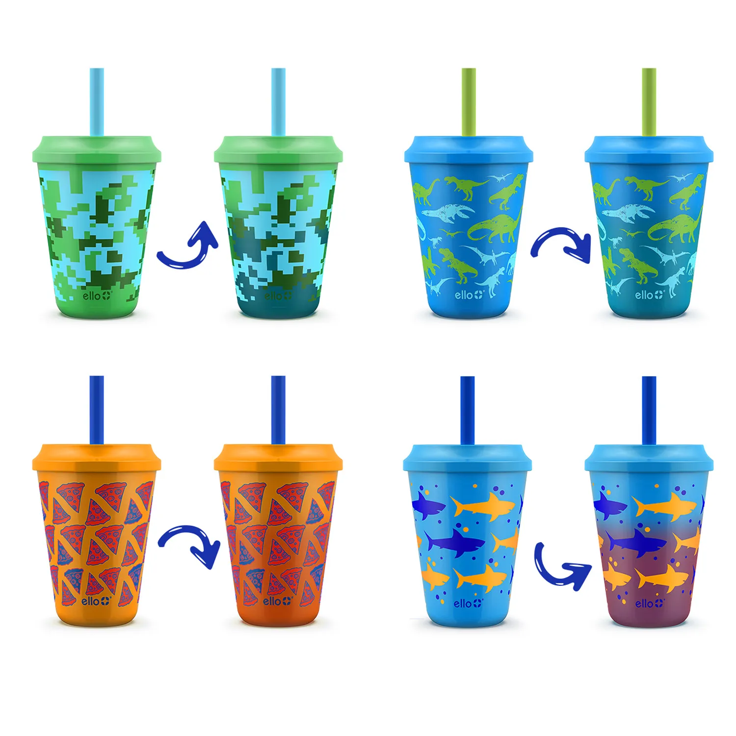 Kids 12oz Color Changing Cups 4 Pack