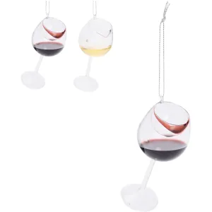 Koopman 10cm Wine Glass Hanging Decoration (Choice of 2)