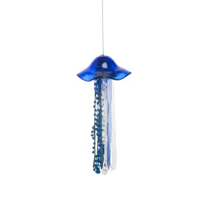 Large Glass Jellyfish with Ribbon Trim