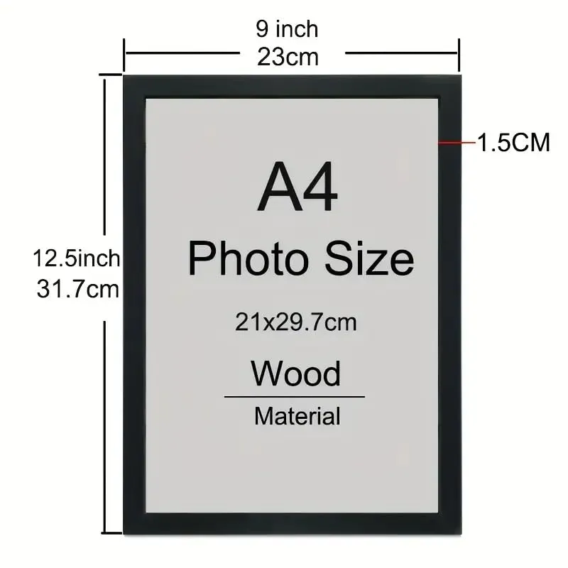 Lavany Craft A4 Size Photo Frame For Wall Set of 6 white Picture Frame For Home and Office Decoration, Size -8x12 Inches