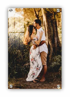 Lavanya Crafts Customized Clear Acrylic Wall Mount Frameless Picture/Photo Frame, 5MM Thickness with Stainless Steel Studs for Birthday/Anniversary/Gift (12 X 18inch)