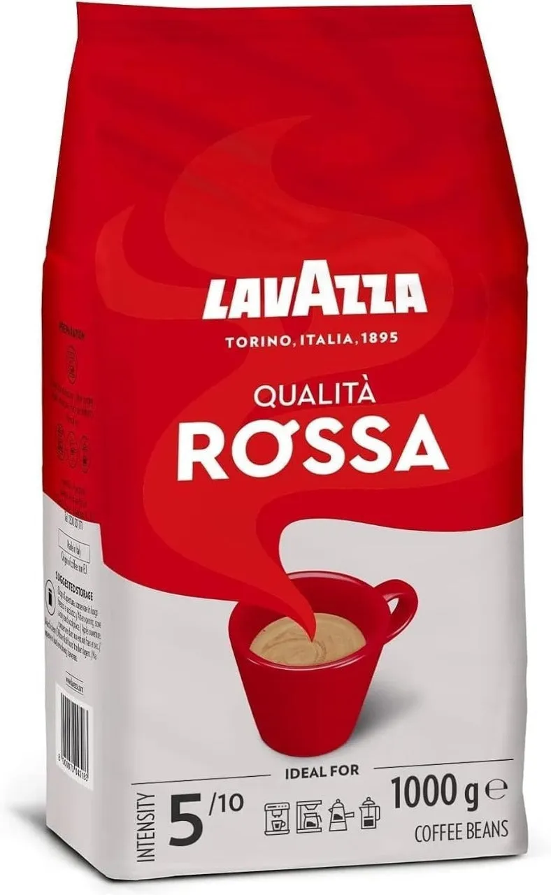 Lavazza Qualità Rossa Whole Bean Coffee, Medium Roast, 1 Kg
