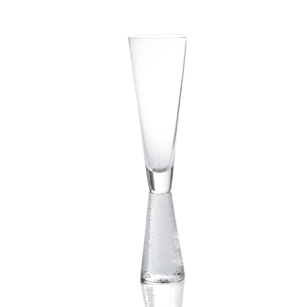 Livogno Hammered Glass Champagne Flute