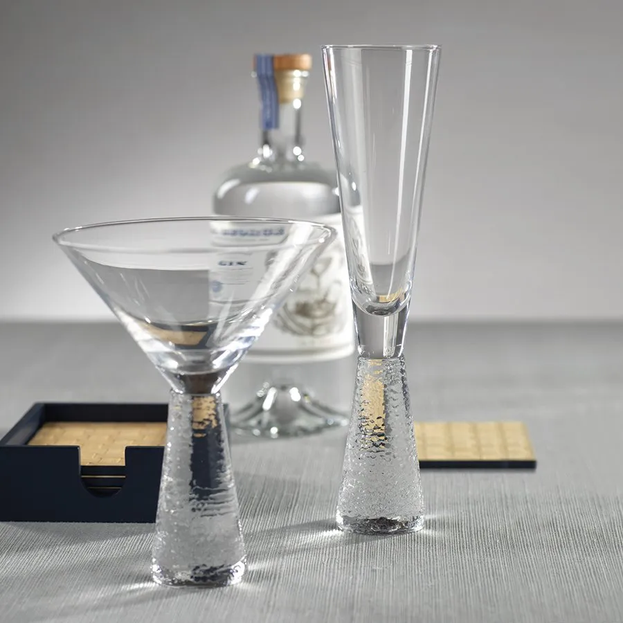 Livogno Hammered Glass Champagne Flute