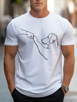 Men’s Funny Dog First Print Cotton T-Shirt