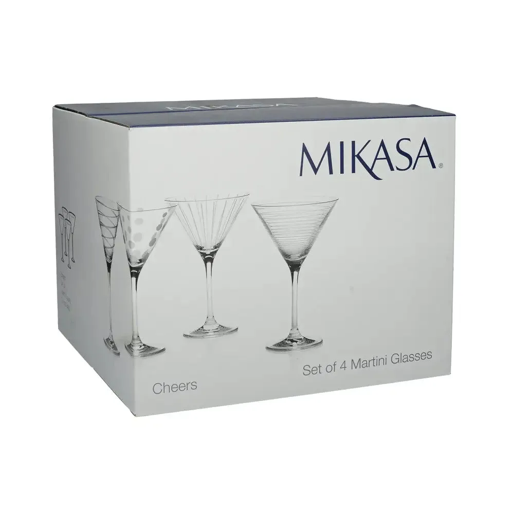 Mikasa Cheers Set Of 4 Martini Glasses