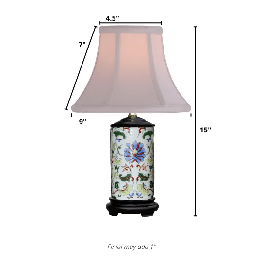 Mini Porcelain Blue & Red Table Lamp