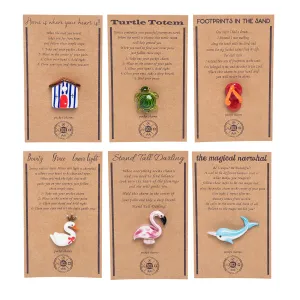Multi Glass Pocket Charms on Card, Set of 6