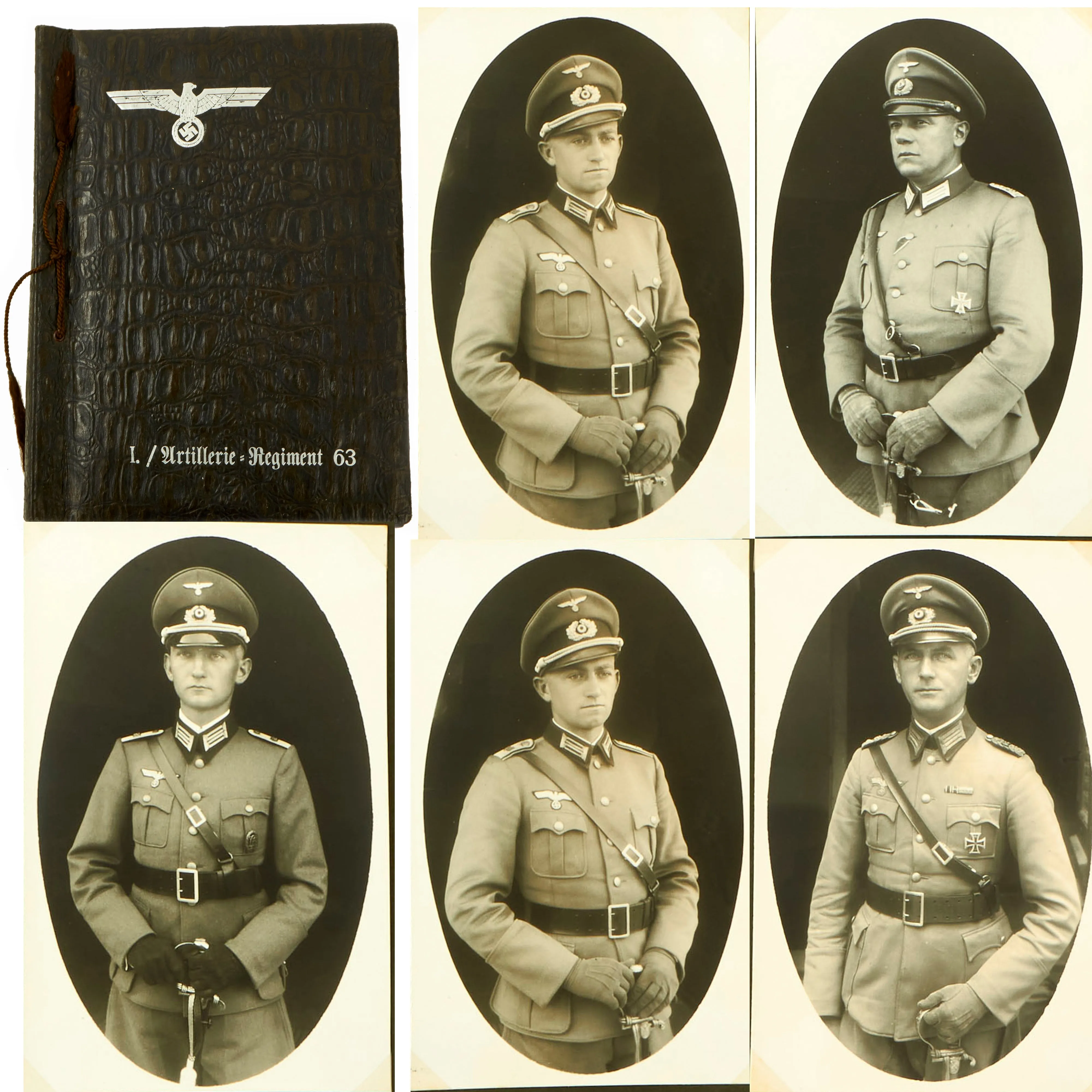 Original German WWII Heer Army "I" Company 63rd Artillery Regiment Photo Album - 34 Photos