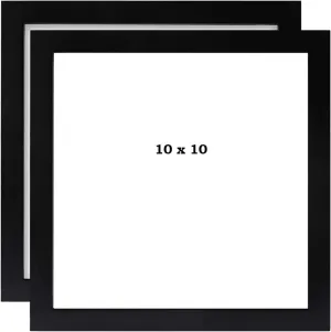 Paintings Villa 10x10 Black Square Picture Frames Set of 2 Synthetic Wood Photo Frame for Wall Display 2 frame