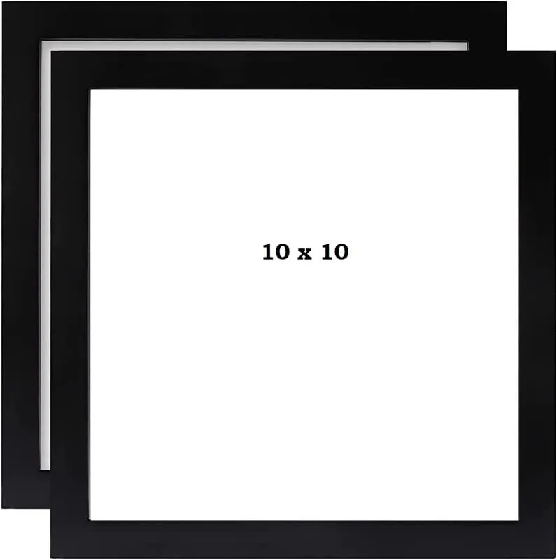 Paintings Villa 10x10 Black Square Picture Frames Set of 2 Synthetic Wood Photo Frame for Wall Display 2 frame