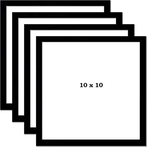 Paintings Villa 10x10 Black Square Picture Frames Set of 4 Synthetic Wood Photo Frame for Wall Display 4 frame