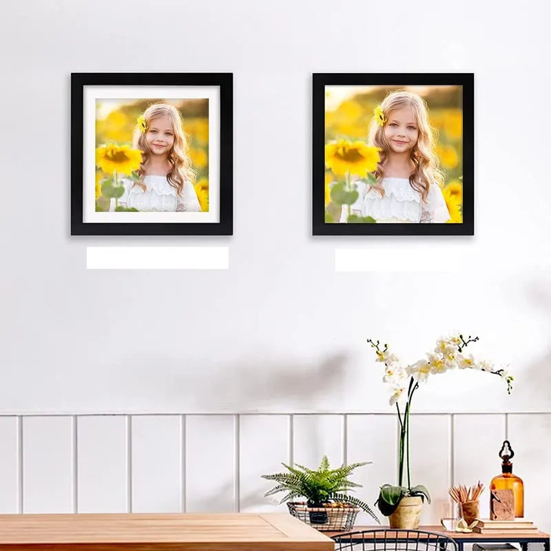 Paintings Villa 12x12 Photo Frame For Wall decoration Home Décor (Black) Set of 2