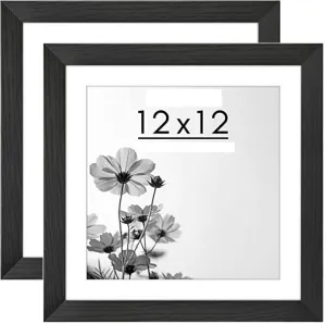 Paintings Villa 12x12 Photo Frame For Wall decoration Home Décor (Black) Set of 2