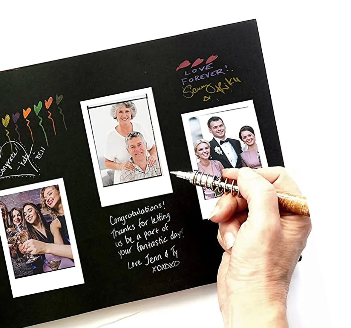 PAPER PLANE DESIGN Loved One's Craft Scrapbook, Photo Book Travel Diary Album (Black and White, 14 x 10 inches)