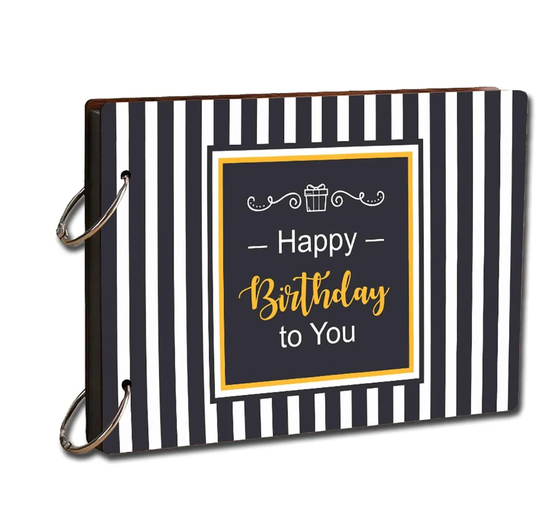 PAPER PLANE DESIGN Loved One's Craft Scrapbook, Photo Book Travel Diary Album (Black and White, 14 x 10 inches)