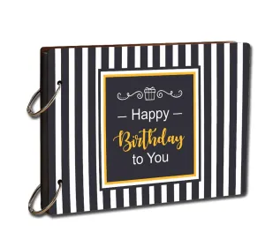 PAPER PLANE DESIGN Loved One's Craft Scrapbook, Photo Book Travel Diary Album (Black and White, 14 x 10 inches)