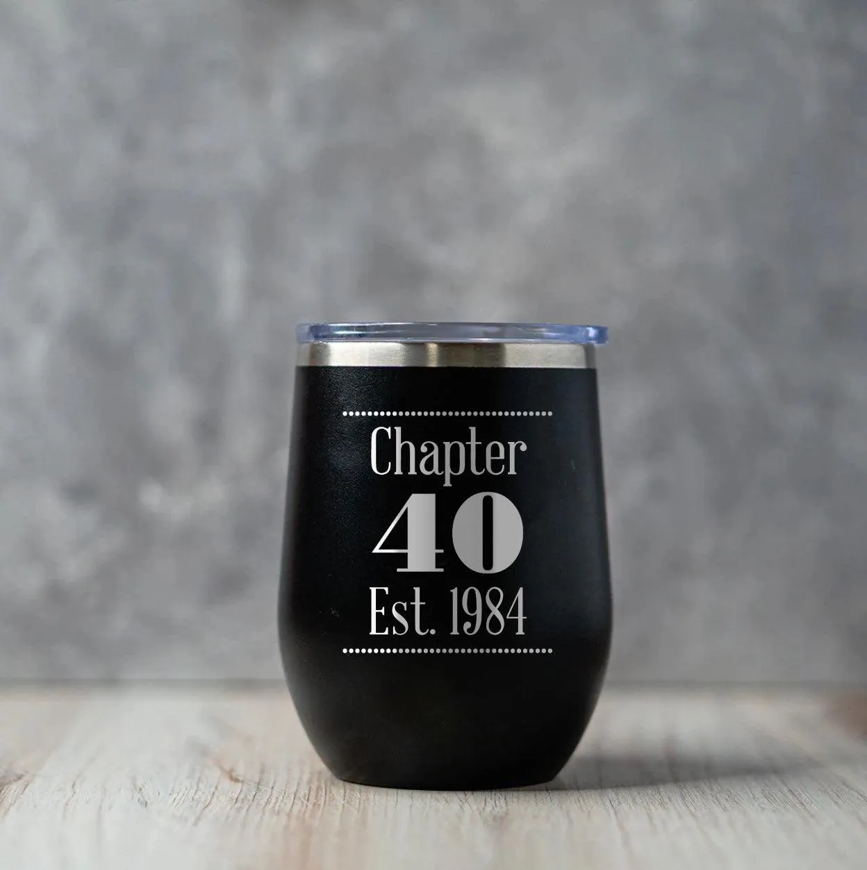 Personalized Chapter Birthday Wine Tumblers 12oz