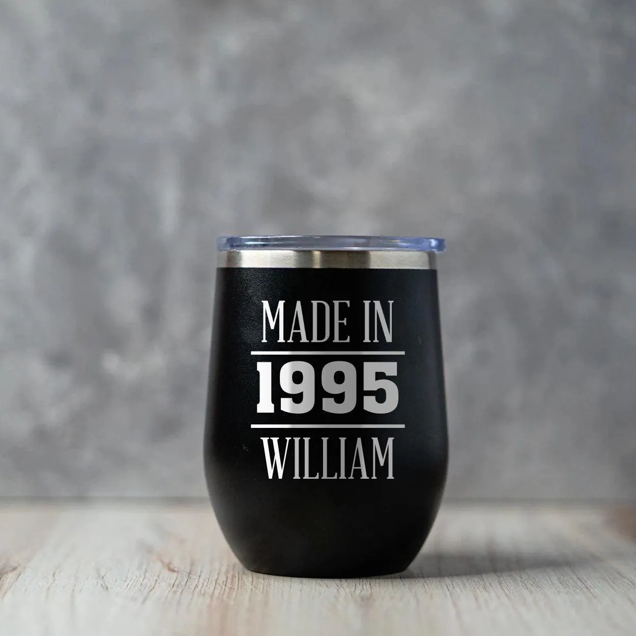 Personalized Made In Birthday Wine Tumblers 12oz