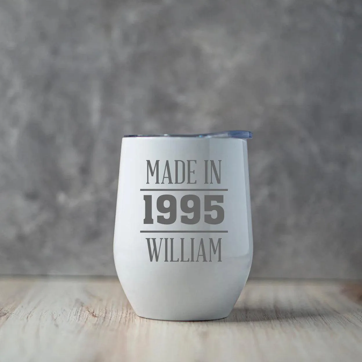 Personalized Made In Birthday Wine Tumblers 12oz