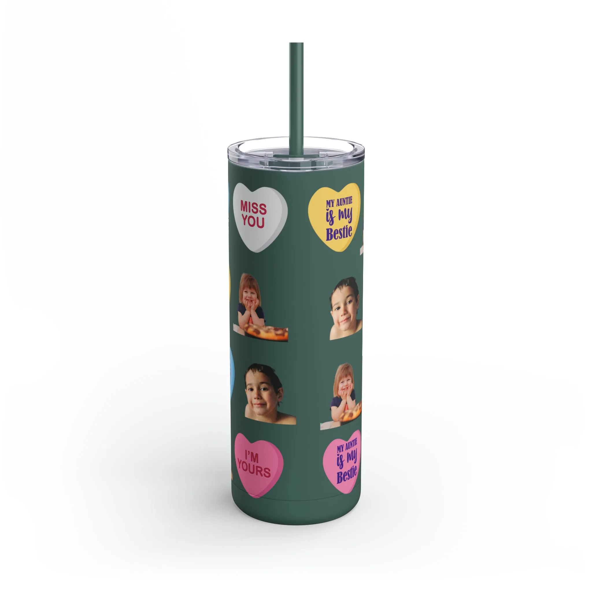 Photo Valentine Tumbler, Valentine's Day gift, Tumblers, Auntie gift, Sister gift, Gift for her, Skinny Matte Tumbler, 20oz
