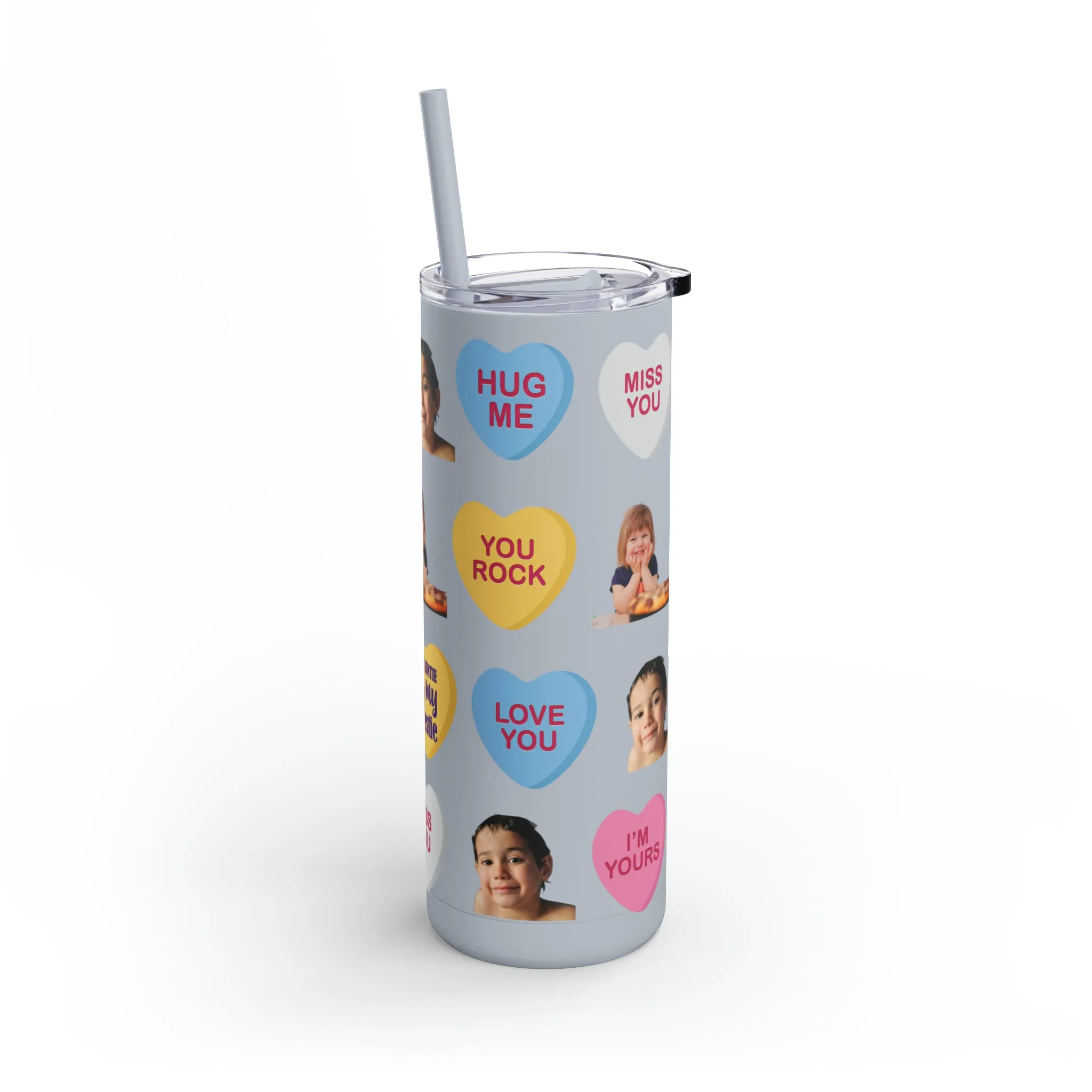 Photo Valentine Tumbler, Valentine's Day gift, Tumblers, Auntie gift, Sister gift, Gift for her, Skinny Matte Tumbler, 20oz