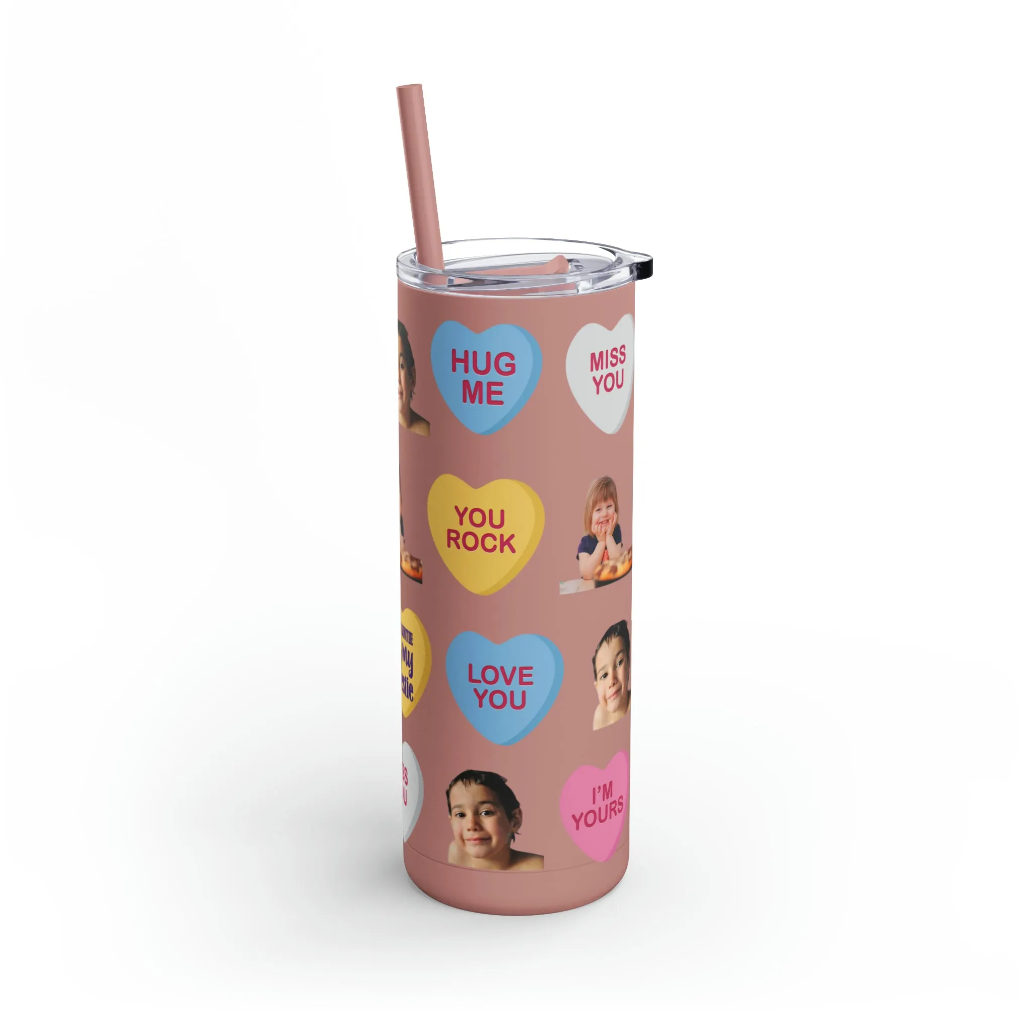 Photo Valentine Tumbler, Valentine's Day gift, Tumblers, Auntie gift, Sister gift, Gift for her, Skinny Matte Tumbler, 20oz