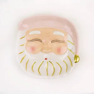 Pink Santa Dessert Plate