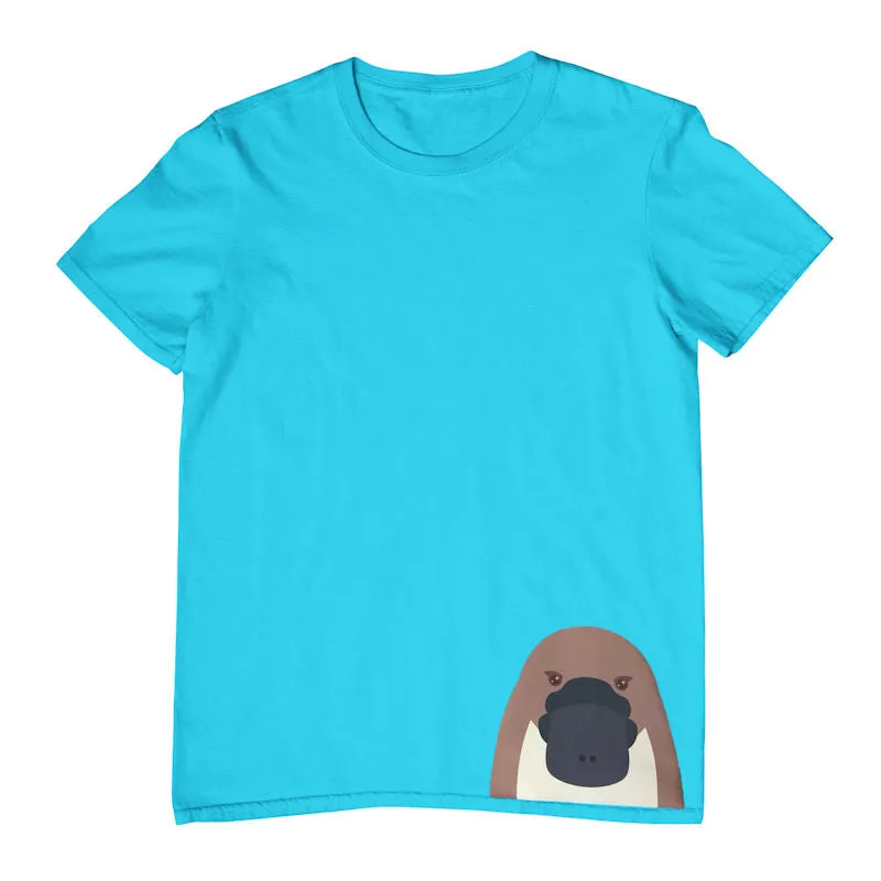 Platypus Head Hem Print Childrens T-Shirt (Various Colours)