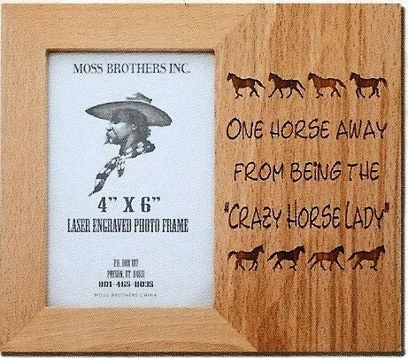"Crazy Lady" Laser Engraved Western Picture Frame