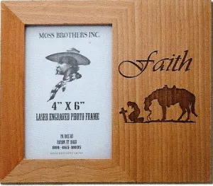 "Faith" Laser Engraved Western Picture Frame