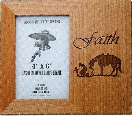 "Faith" Laser Engraved Western Picture Frame