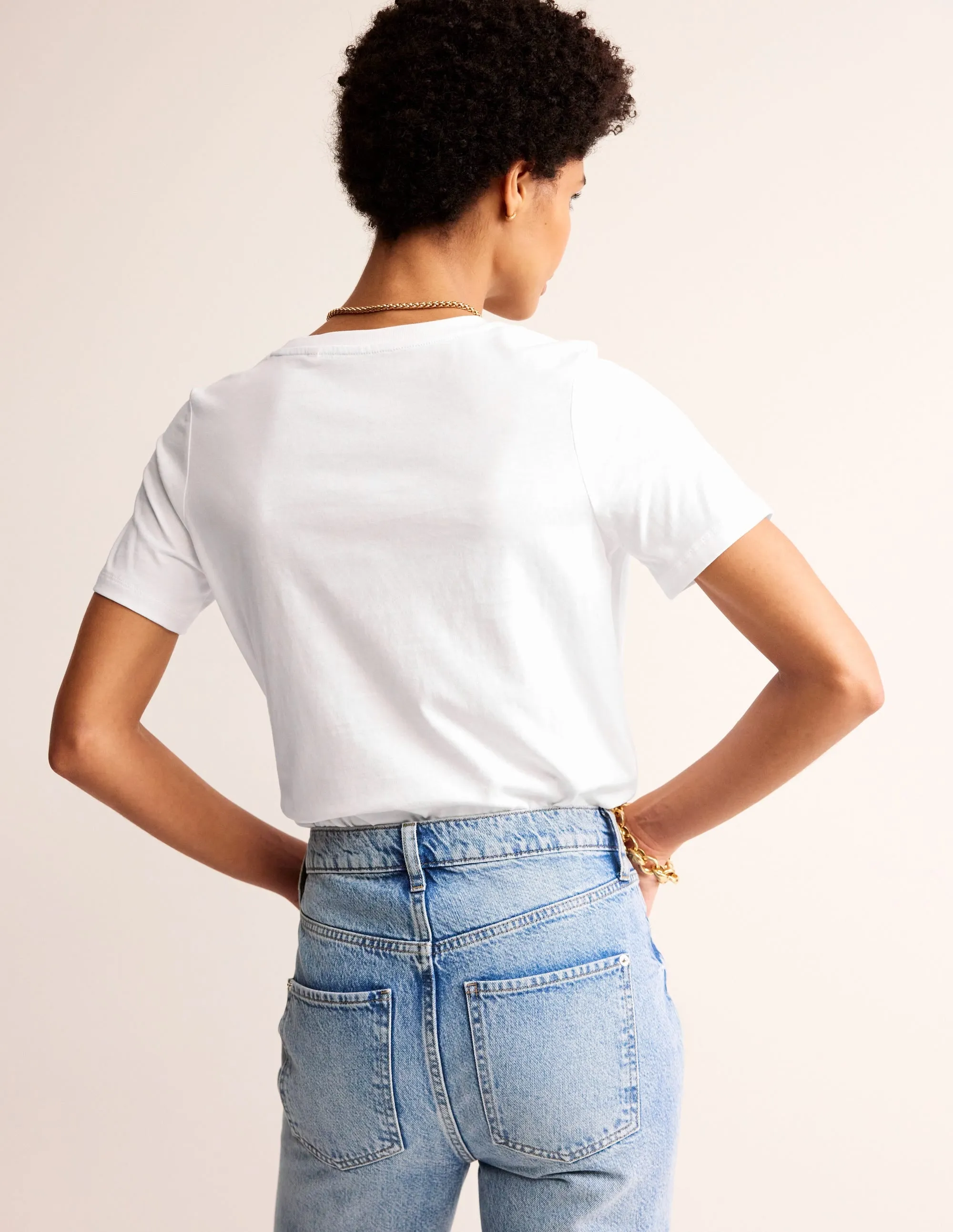 Rosa Embroidered T-Shirt-White, Oops A Daisy