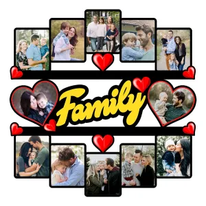 Shri Kanth Art® Customized Family Photo Frames Perfect for Birthday And Anniversary Gift Best Memories Wooden Photo Frame Wall Art Decor Gift (Size:- 16 x 16 Inch)
