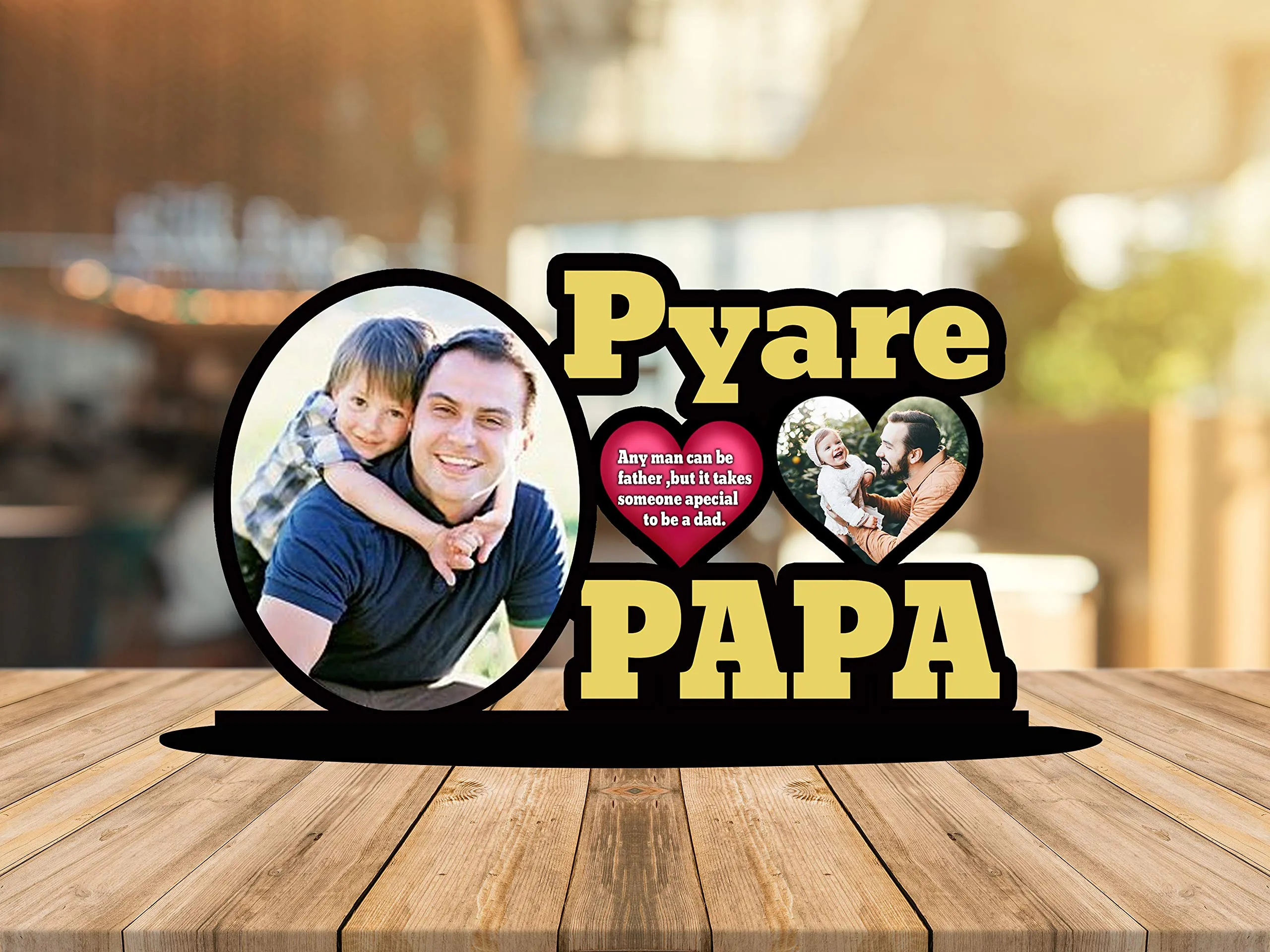 Shri Kanth Art® Personalised Photo Frames for Family Home & Office Table Decorations (Pyare Papa)