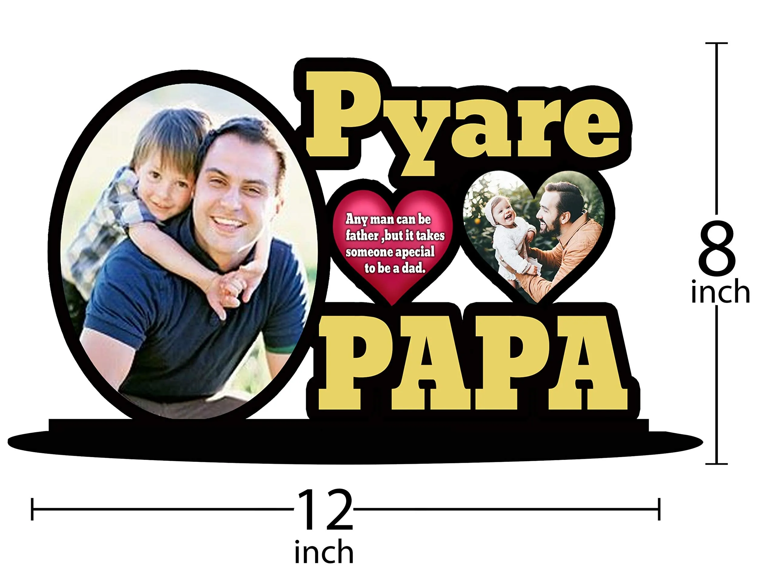 Shri Kanth Art® Personalised Photo Frames for Family Home & Office Table Decorations (Pyare Papa)