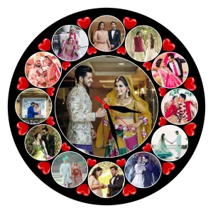 Shri Kanth Art® Personalised Round Photo Frame | Collage Photo Frame | Ideal for Gift for Birthday Photo Frame | Home Wall Decor Photo Frame Gift (12 x 12)