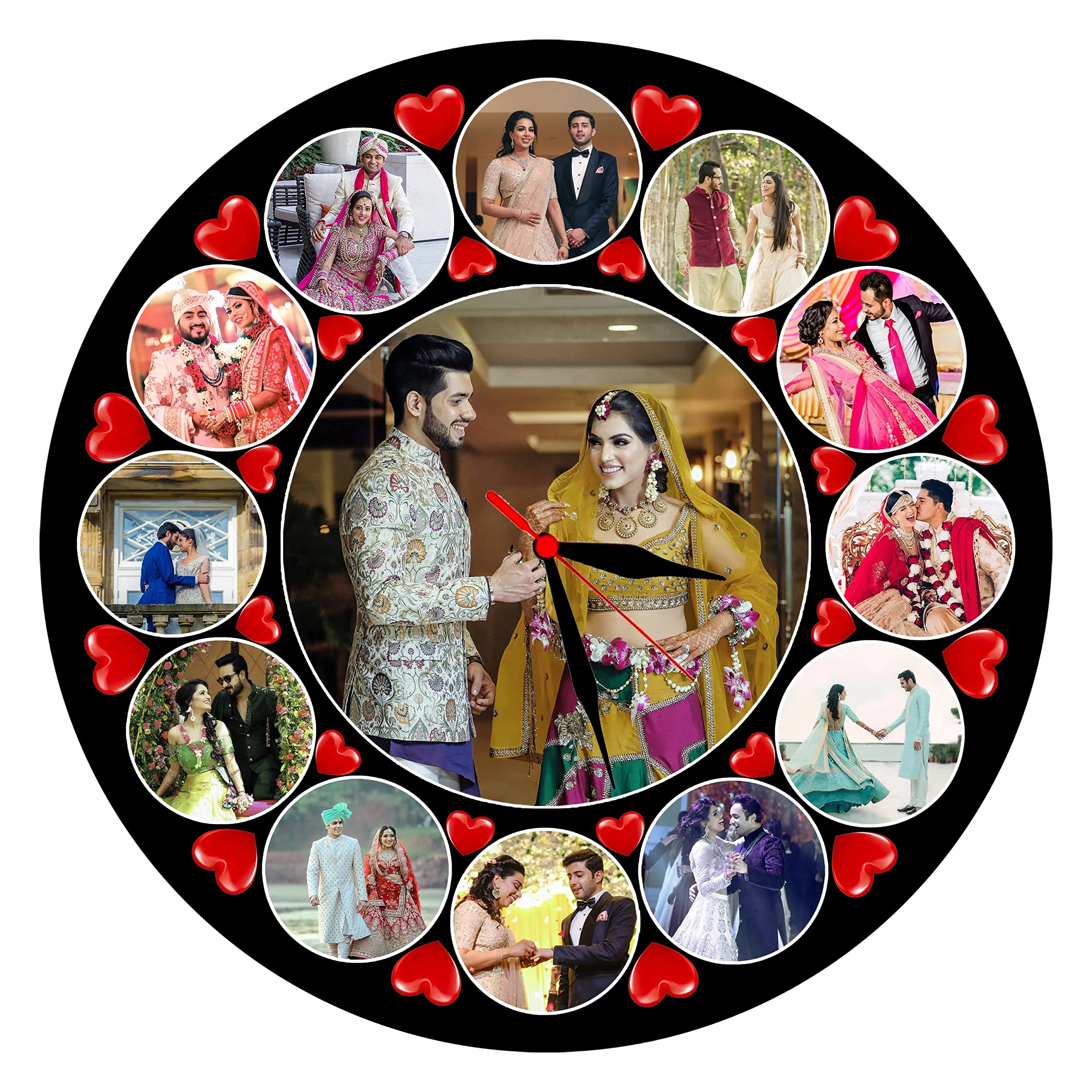 Shri Kanth Art® Personalised Round Photo Frame | Collage Photo Frame | Ideal for Gift for Birthday Photo Frame | Home Wall Decor Photo Frame Gift (12 x 12)
