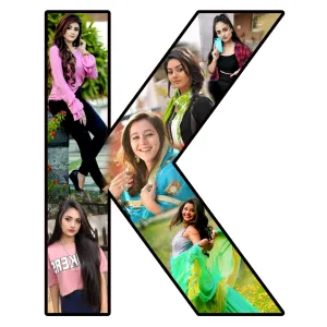 Shri Kanth Art® Personalized Alphabets for Gift and Home Decor Wood Photo Collage (Multicolored) (Frame:- K)| Happy Birthday, Anniversary Photo Cut Out Frame for Boy & Girl for Gift