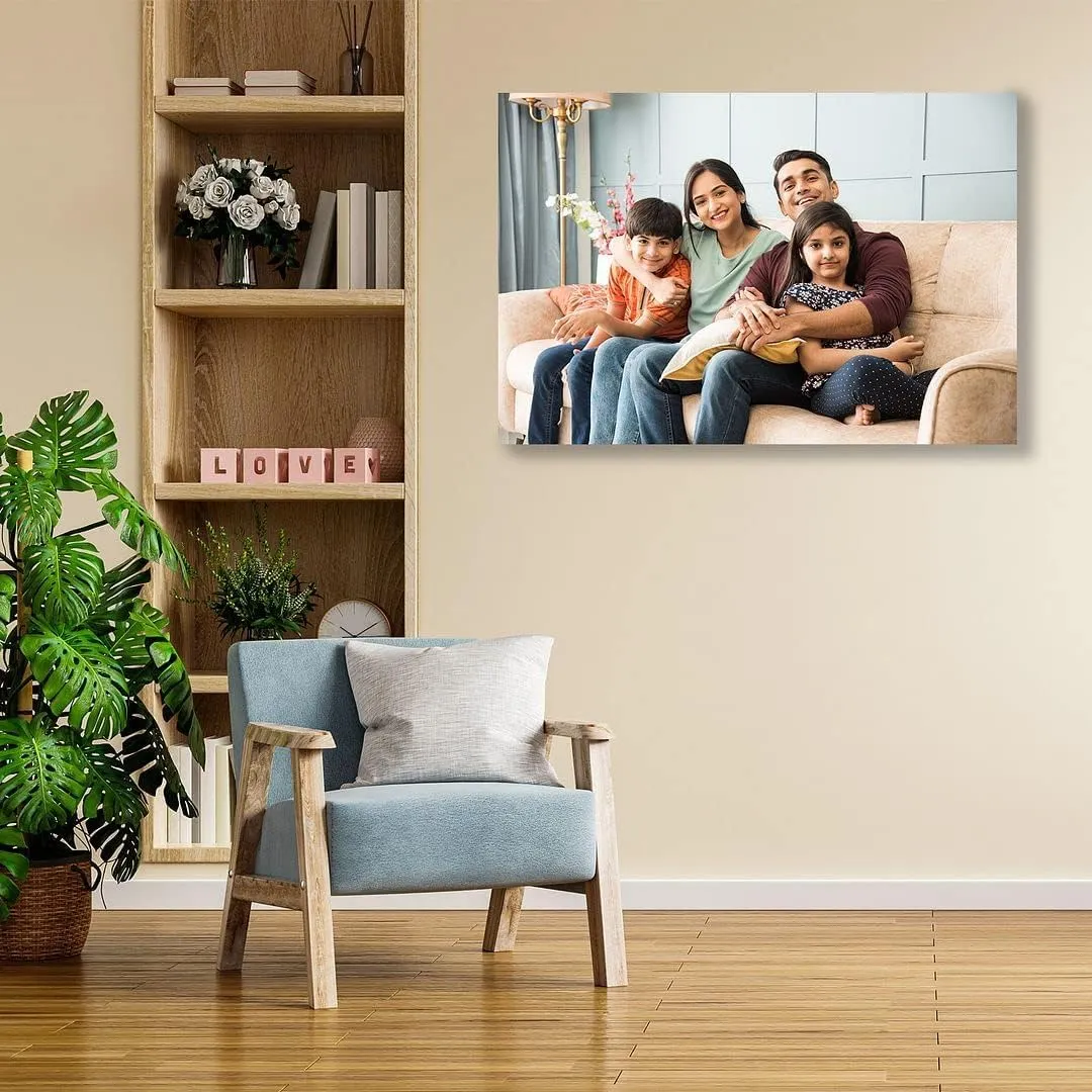 Sikhash Customized Photo Frames with Photo Upload, Canvas Wrap Wooden Framed, Picture Frame Gift, Personalised Wall Room & Home Decor Gift, Memories on Canvas (36X24 inches, Pack of 1) A83