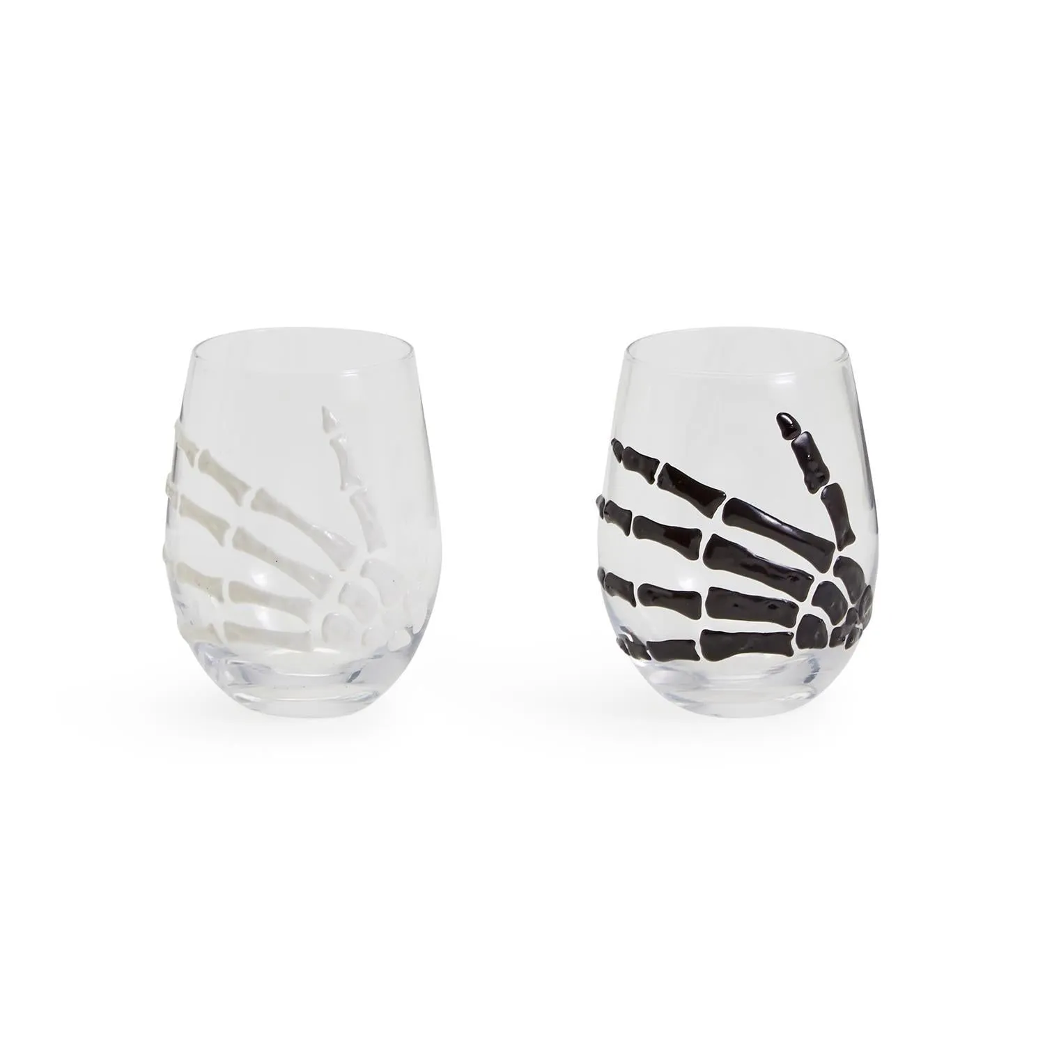 SKELETON HAND STEMLESS WINE GLASS